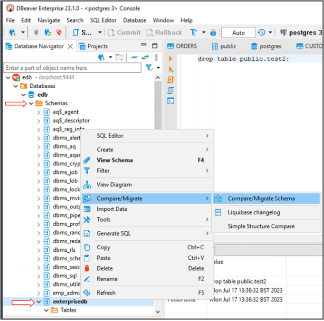 Compare/Migrate Schema